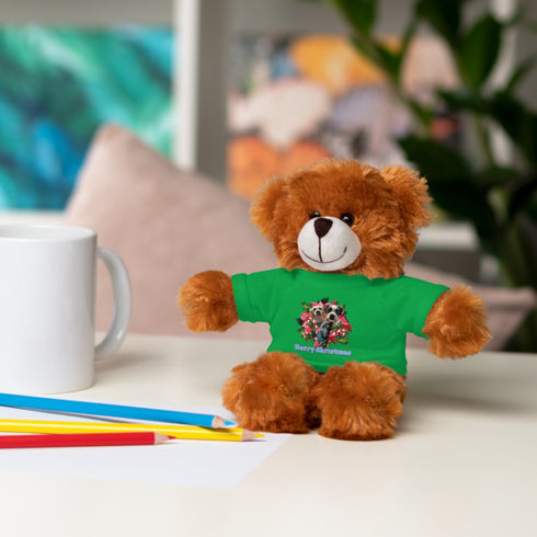 Custom Photo Festive Poinsettia Stuffed Animals with Tee